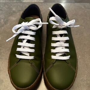 Men's CAMPER shoe, Green Leather Sneakers, Size 40